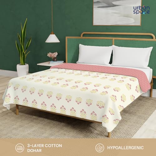 Urban Space 100% Cotton Malmal Double Bed Dohar, All Season Reversible Blanket, Soft, Lightweight and Breathable Ac Dohar/Quilt/Blanket/for Bed, Sofa AC Blanket(86 x 95 inch, Malhaar Mustard Yellow) - Image 5