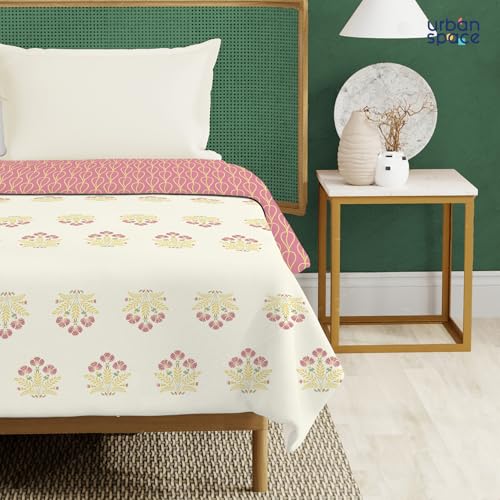 Urban Space 100% Cotton Malmal Double Bed Dohar, All Season Reversible Blanket, Soft, Lightweight and Breathable Ac Dohar/Quilt/Blanket/for Bed, Sofa AC Blanket(86 x 95 inch, Malhaar Mustard Yellow) - Image 2