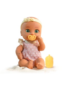 iMC Toys IMC Toys Be Loved Babies Alex 15" Realistic Soft Body Baby Doll with Open/Close Eyes with Bottle, Pacifier, Headband, & Outfit|Pink| Ages 18M+  - Image 1