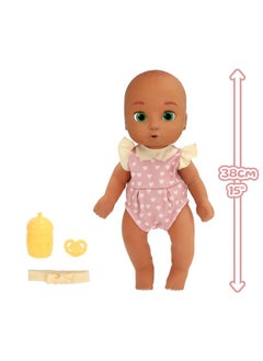 iMC Toys IMC Toys Be Loved Babies Alex 15" Realistic Soft Body Baby Doll with Open/Close Eyes with Bottle, Pacifier, Headband, & Outfit|Pink| Ages 18M+  - Image 4
