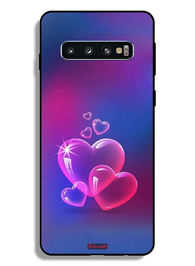 Tolwak Samsung Galaxy S10 Protective Case Cover Water Hearts - Image 2