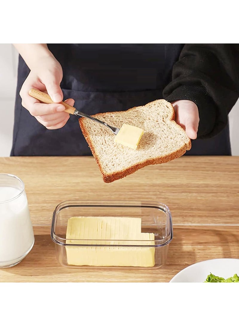 SOLARAE صندوق الزبدة، مع غطاء شفاف، قاطع زبدة مبرد من الفولاذ المقاوم للصدأ، أداة تقطيع الزبدة وصحن، أداة مطبخ قابلة للتبديل، للمطبخ (أبيض) - Image 5