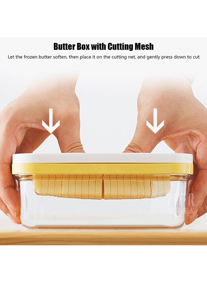 SOLARAE صندوق الزبدة، مع غطاء شفاف، قاطع زبدة مبرد من الفولاذ المقاوم للصدأ، أداة تقطيع الزبدة وصحن، أداة مطبخ قابلة للتبديل، للمطبخ (أبيض) - Image 4