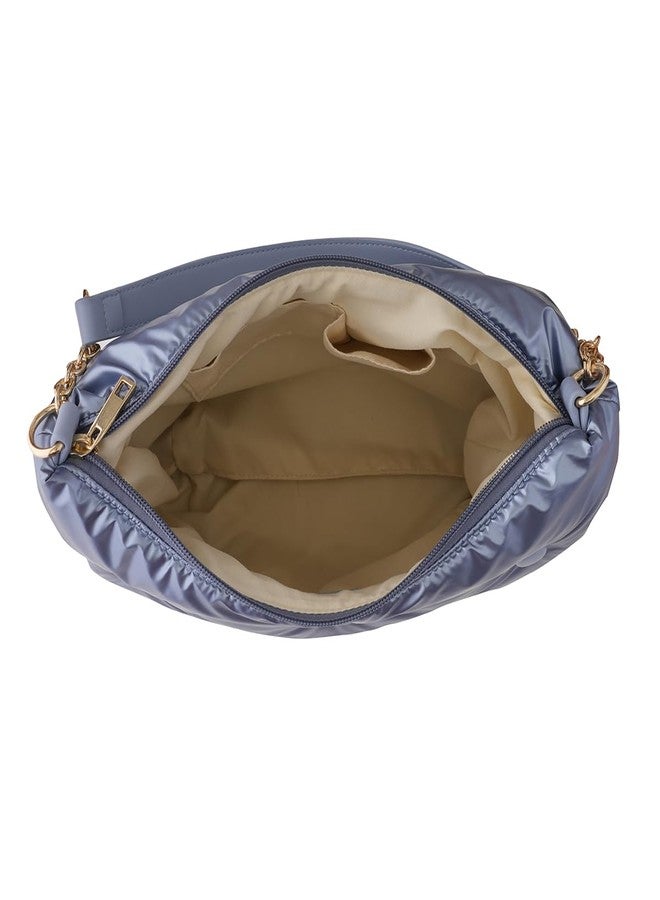 Aeropostale Phoebe Women PU Hobo Handbag - Blue - Image 4