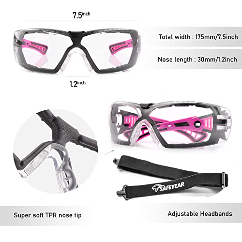 SAFEYEAR Womens Anti Fog Safety Goggles with HD Anti Scratch Resistant Lenses Work Goggles for Women - Image 5