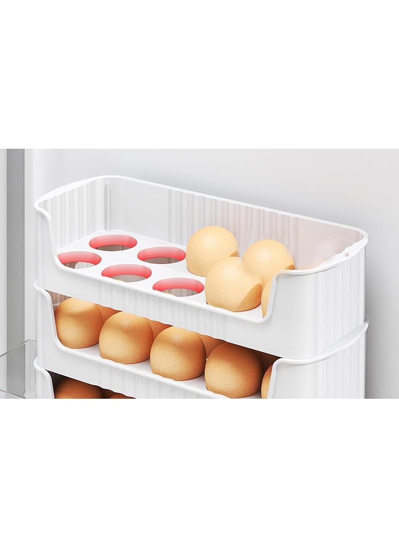 Shrigana Shrigana Set of 3 Stackable Egg tray for 30 eggs Egg Storage Box for Fridge Premium Egg Box and Egg Storage Solution Durable Egg Holder and Egg Container for Refrigerator  - Image 4