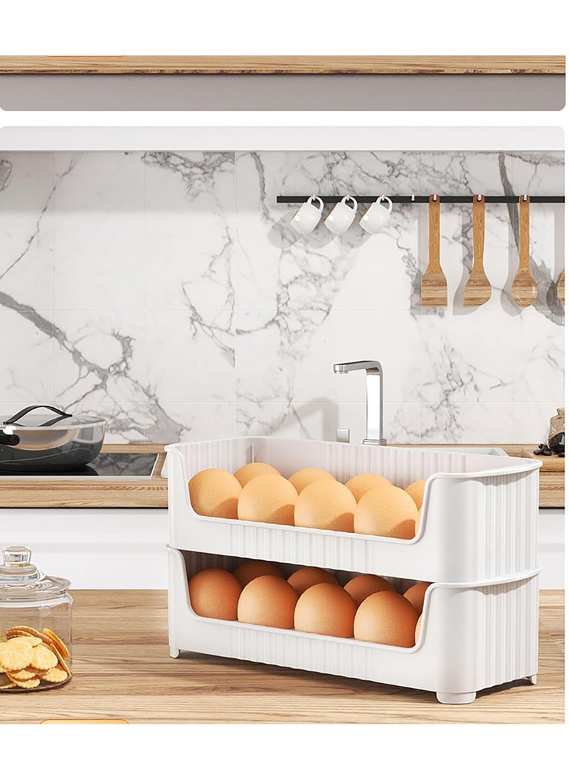 Shrigana Shrigana Set of 3 Stackable Egg tray for 30 eggs Egg Storage Box for Fridge Premium Egg Box and Egg Storage Solution Durable Egg Holder and Egg Container for Refrigerator  - Image 2