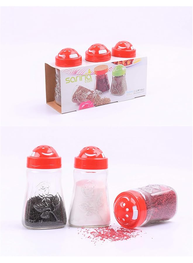 هوم كونسيبت طقم علبة ملح وفلفل زجاجي 3 قطع 370 مل - Image 1