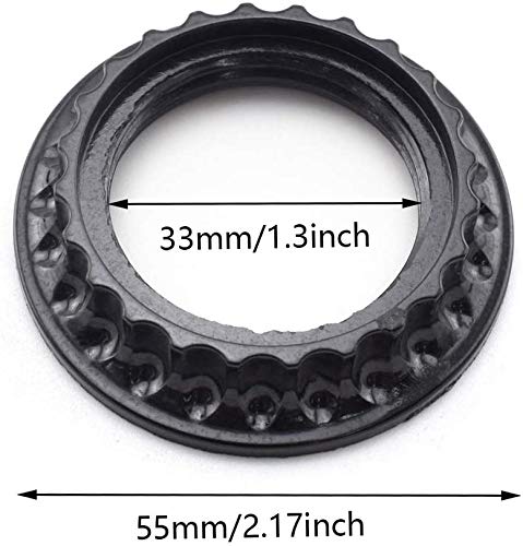 OZXNO 3 Pcs Phenolic Socket Shade Ring Lamp Shade Collar Rings E26 Light Socket Rings Retainer Rings and Replacement Adapter for Phenclic Sockets Only Outside Diameter: 2-3/16"(Black) - Image 2