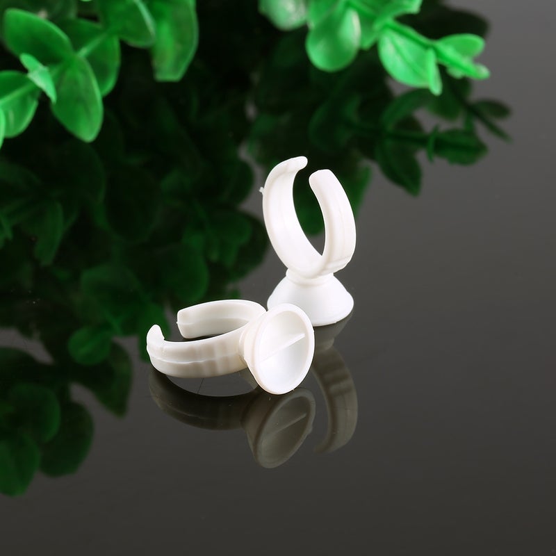 50Pcs New Permanent Eyelash Glue Eyebrow Tattoo Pigment Ring Disposable Makeup Holder - Image 5