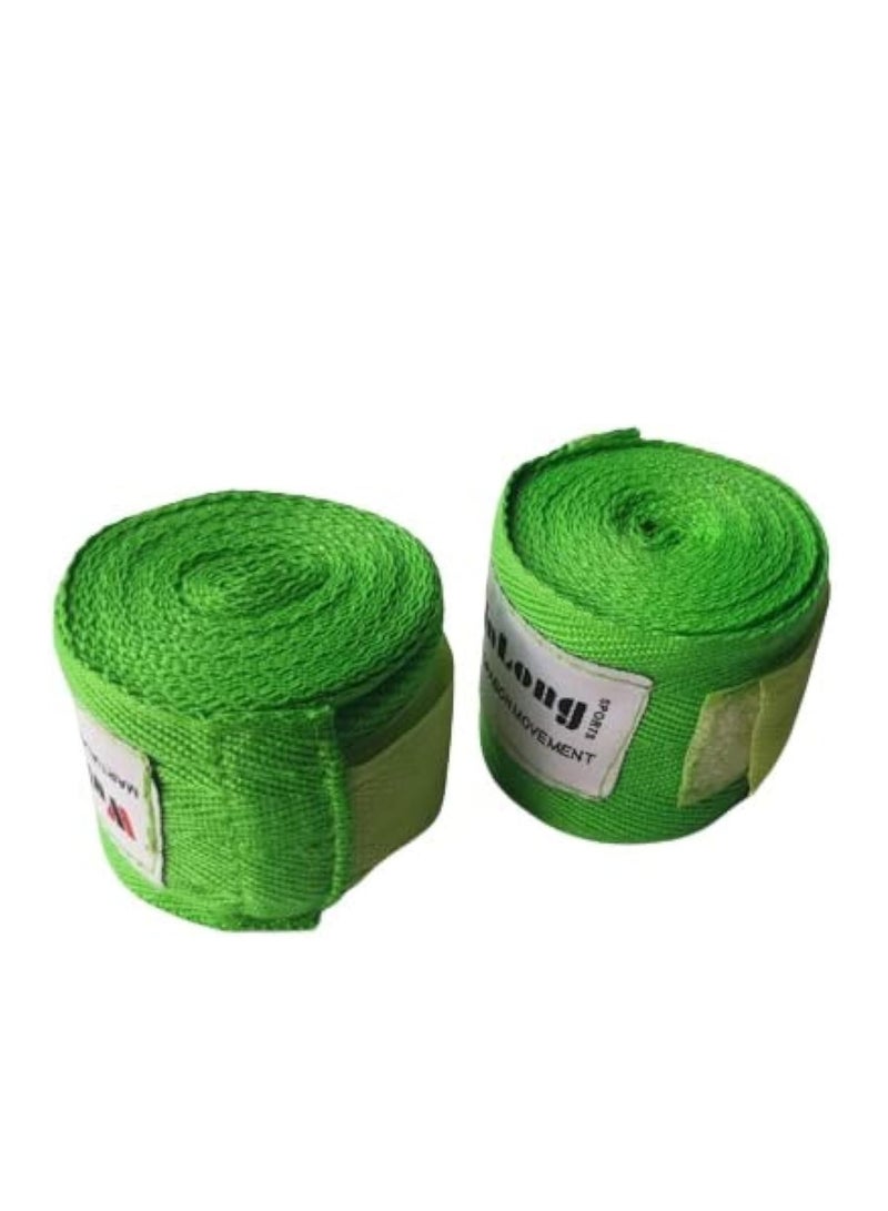 Generic IMPROVE BOXERS AND PROFESSIONALS PERFORMANCE: A pair of hand wraps for shock protection and comfort, designed in a great green color for fitness and strenuous training. - Image 1