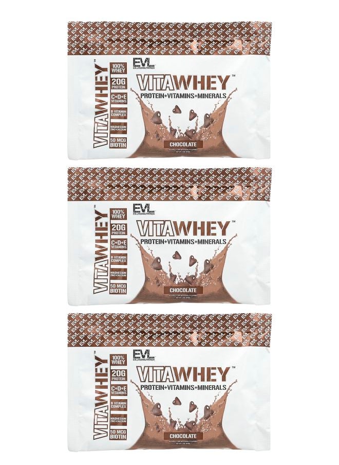 EVLUTION NUTRITION VitaWhey™ Chocolate 3 Packets 1.1 oz (29.8 g) Each 