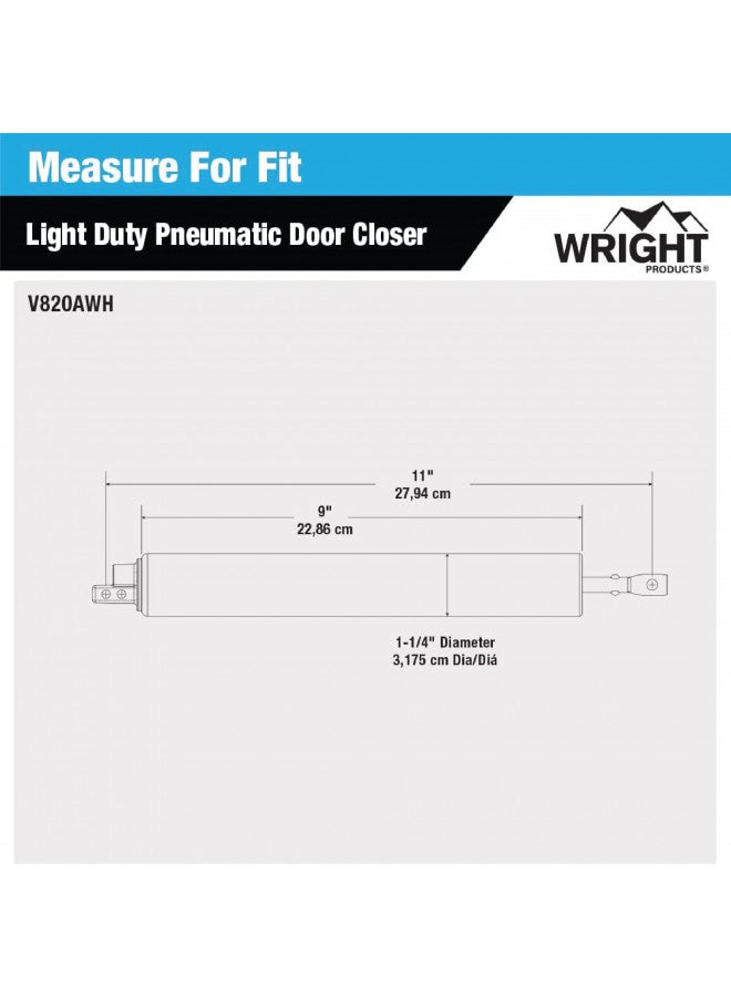 Wright Products V820AWH Light Duty Pneumatic Screen and Storm Door Closer, White - Image 3