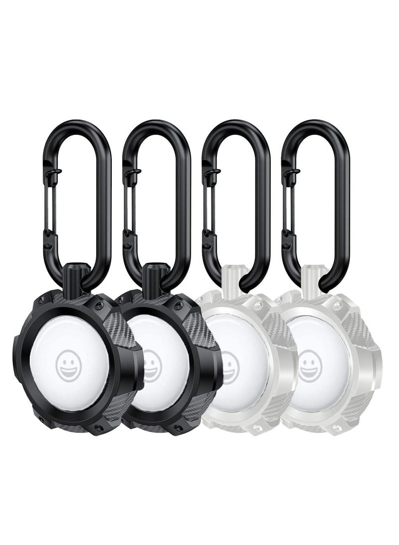 Captaintech AirTag Cases 4-Pack - Rugged Silicone AirTag Holder with Carabiner Clip Keychain - Protective Cover for Apple AirTags for Luggage Finder, Locating Keys, Pet Collar Tracker, and More - Image 1