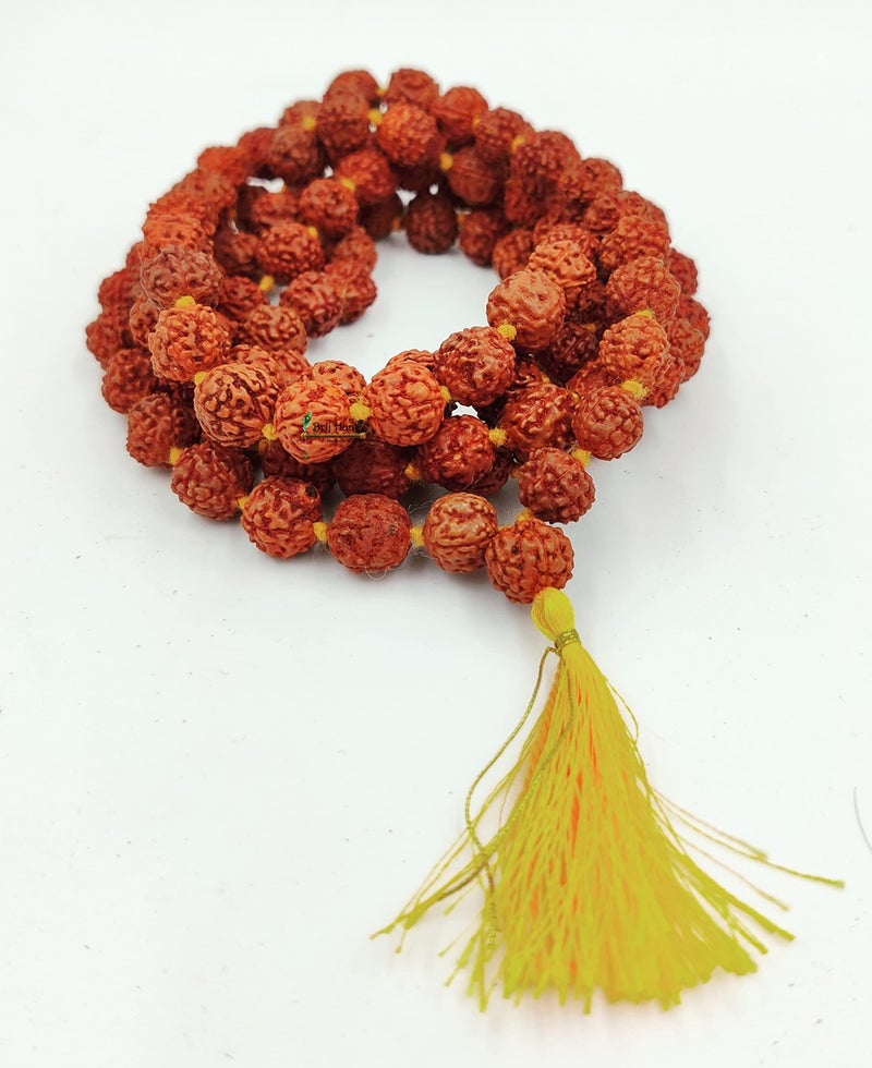 BRIJ HAAT Natural 5 Panch mukhi rudraksha jaap japa mala 108+1 Beads with jholi Bag (Rudraksha) - Image 4