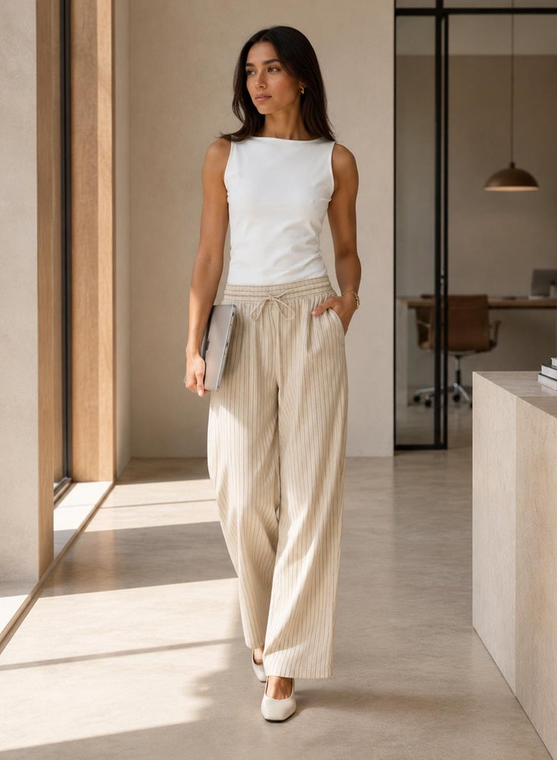 VERO MODA Stripd Wide Leg Pants 32" - Image 1