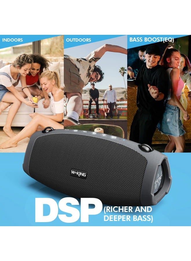 W-KING Portable Bluetooth Speaker Wireless,120W Max IPX6 Waterproof Outdoor Loudest Speaker Party Boombox,Triple Passive Radiators-70W Omnidirectional Deep Bass/2 Subwoofer/42H/PowerBank/TF/AUX/Opener  - Image 3