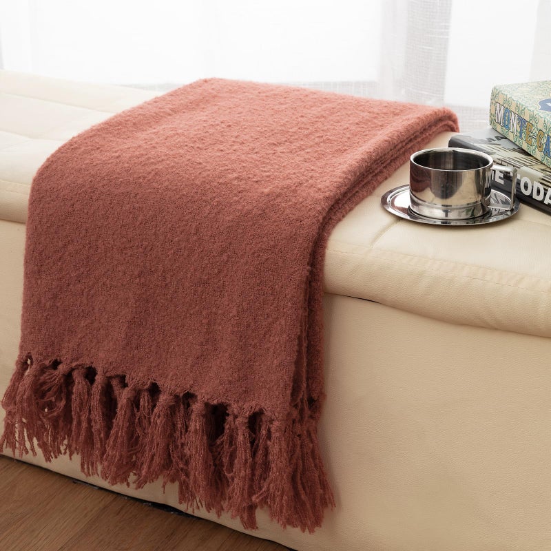 Gealaek Fall Throw بطانية خفيفة الوزن غامض ناعم دافئ البطانيات المزخرفة لأريكة سرير مزرعة رمي بطانية الصدأ مع هامش 50 "× 60" "