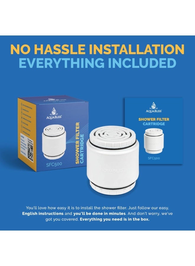 AquaBliss HD Multi Stage Shower Filter Replacement Cartridge - 48x Heavy Duty Detox Power. Kiss Itching, Breakage & Dullness Goodbye. Reduce Rust, Chemicals, Chlorine, Toxins. SFC500 Filter Cartridge - Image 4