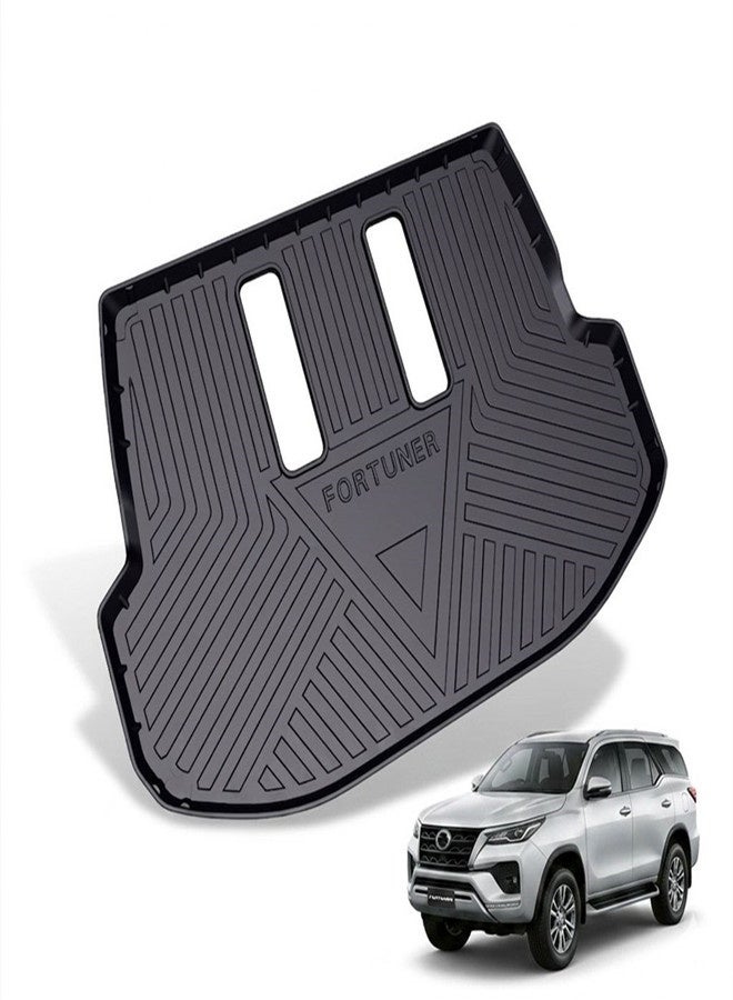 Trunk Mat for Toyota Fortuner, Rear Trunk Mat for Fortuner 2016+ Models, Black TPE Cargo Liner, Custom Fit Boot Tray - Image 2