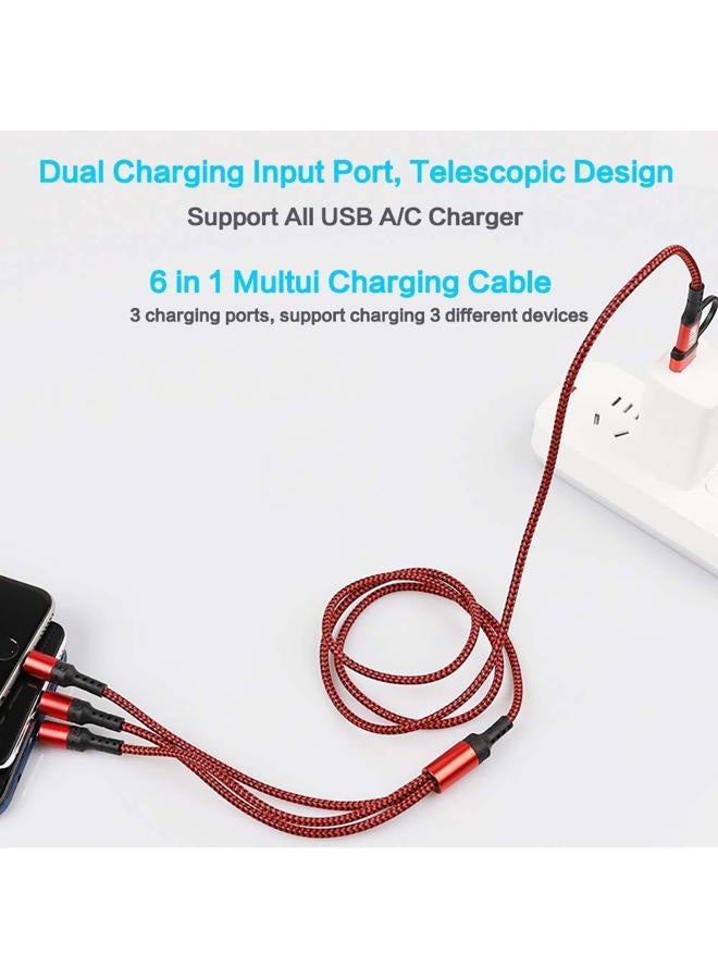 LHJRY 【Upgrade】 6 in 1 Multi Charging Cable 3Pack 4ft Multiple Charge Cord USB A/C to Phone USB C Micro USB Connector Fast Charging Cord Compatible with cell Phones Tablets and More - (Red,Black,Blue) - Image 4