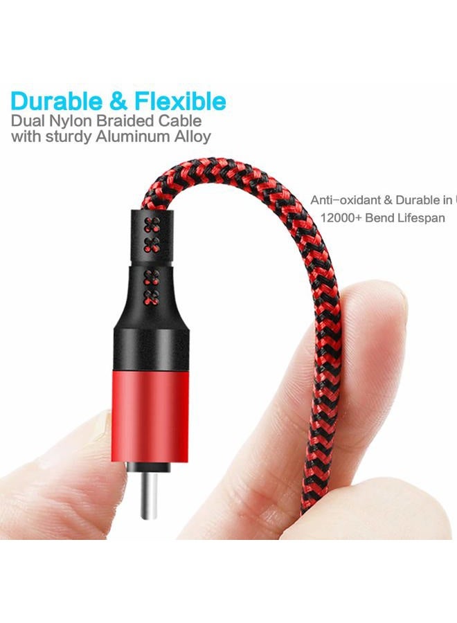 LHJRY 【Upgrade】 6 in 1 Multi Charging Cable 3Pack 4ft Multiple Charge Cord USB A/C to Phone USB C Micro USB Connector Fast Charging Cord Compatible with cell Phones Tablets and More - (Red,Black,Blue) - Image 3