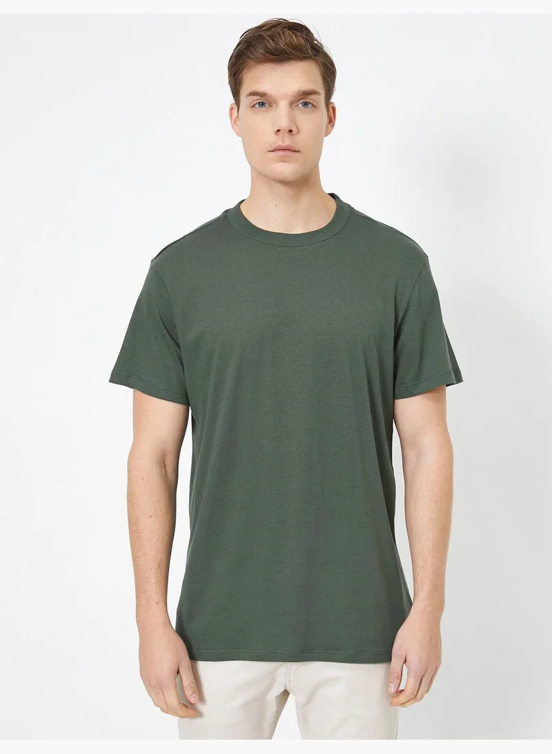 KOTON Round Neck Short Sleeve %100 Cotton T-Shirt