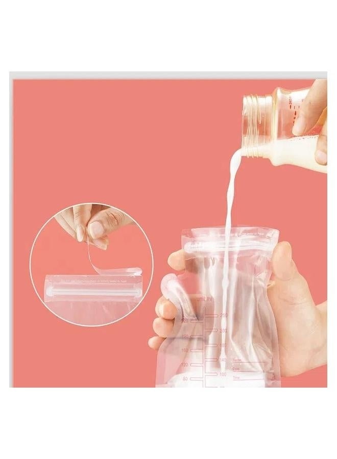 Milk Storage Bags Freezer, 60 Count Self Standing Milk Bags, Ready to Use Easy to Pour Milk Storage Bags, No Leak Double Sealed Milk Bag, BPA Free, 250ml - Image 4