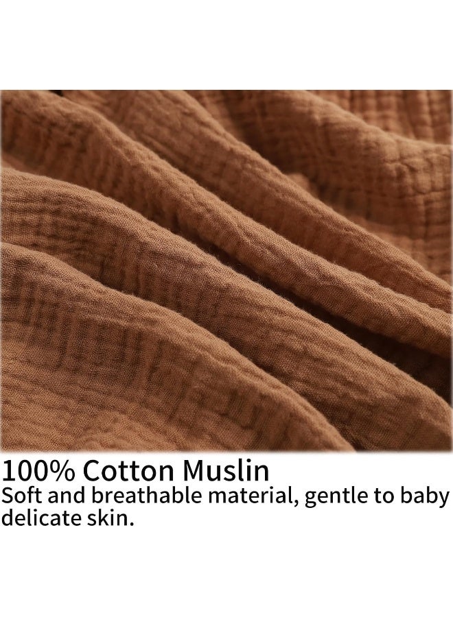 أوناكوشت Muslin Nursing Pillow Cover Soft 100% Cotton Feeding Pillow Slipcover Fits Standard Infant Nursing Pillow or Positioner for Baby Girl and Boy, Brown - Image 2