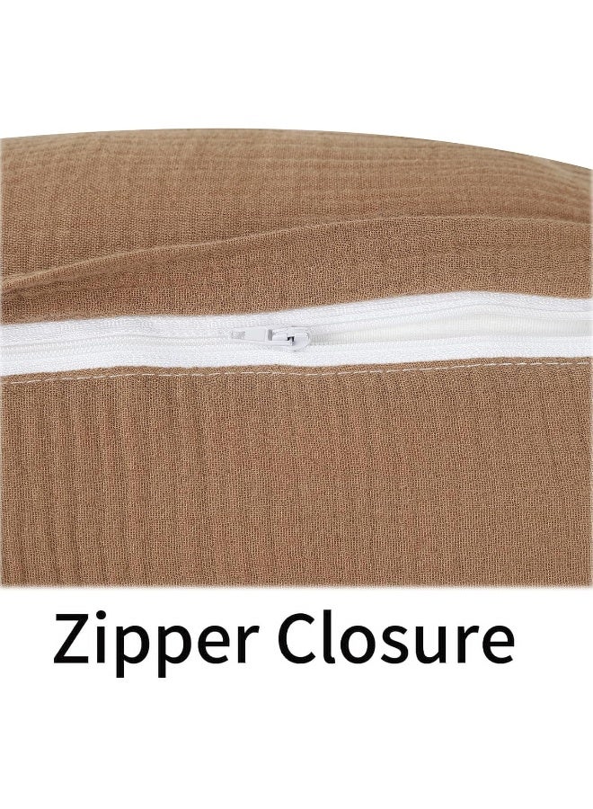 أوناكوشت Muslin Nursing Pillow Cover Soft 100% Cotton Feeding Pillow Slipcover Fits Standard Infant Nursing Pillow or Positioner for Baby Girl and Boy, Brown - Image 4