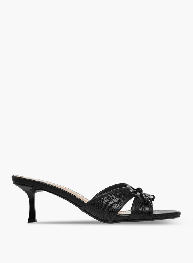 سيليست Women's Bow Detail Slip-On Sandals with Flared Heels