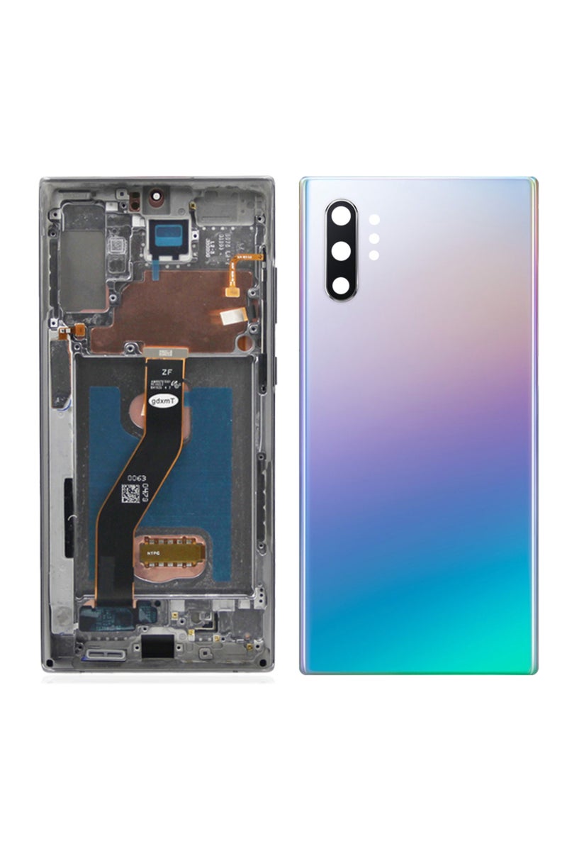 غطاء إطار فضي لهاتف سامسونج نوت 10 بلس، متوافق مع شاشات AMOLED نوت 10+ N975F N975 N975W LCD تعمل باللمس