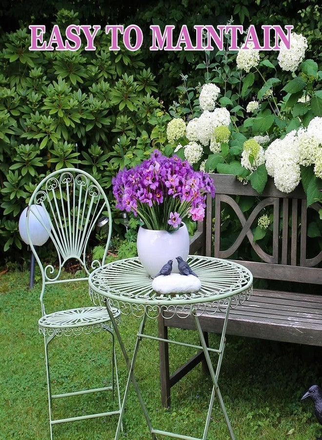 Loyanger 6 Bundles Artificial Violet Flowers, Fake Silk Flowers Spring Decor, UV Resistant Faux Plants, No Fade Faux Greenery for Indoor Outdoor Home Garden Wedding Decor(Color:Purple) - Image 5