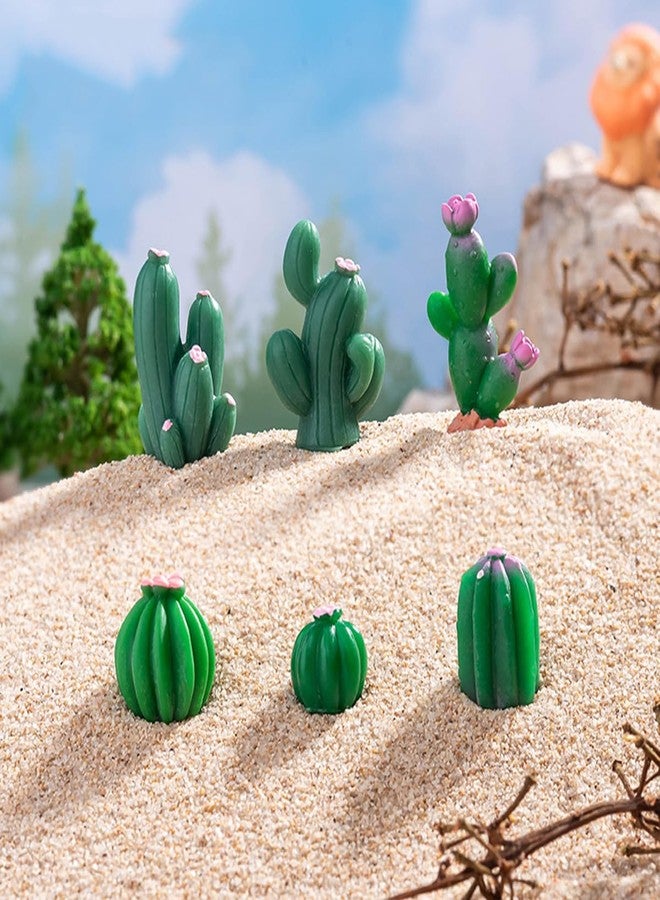 JARPSIRY 12 Pcs Mini Resin Cactus Miniature Figurines, Cute Small Cactus Figures Cake Topper, DIY Micro Landscape Desert Decor Home Fairy Garden Plant Pots Bonsai Crafts - Image 4