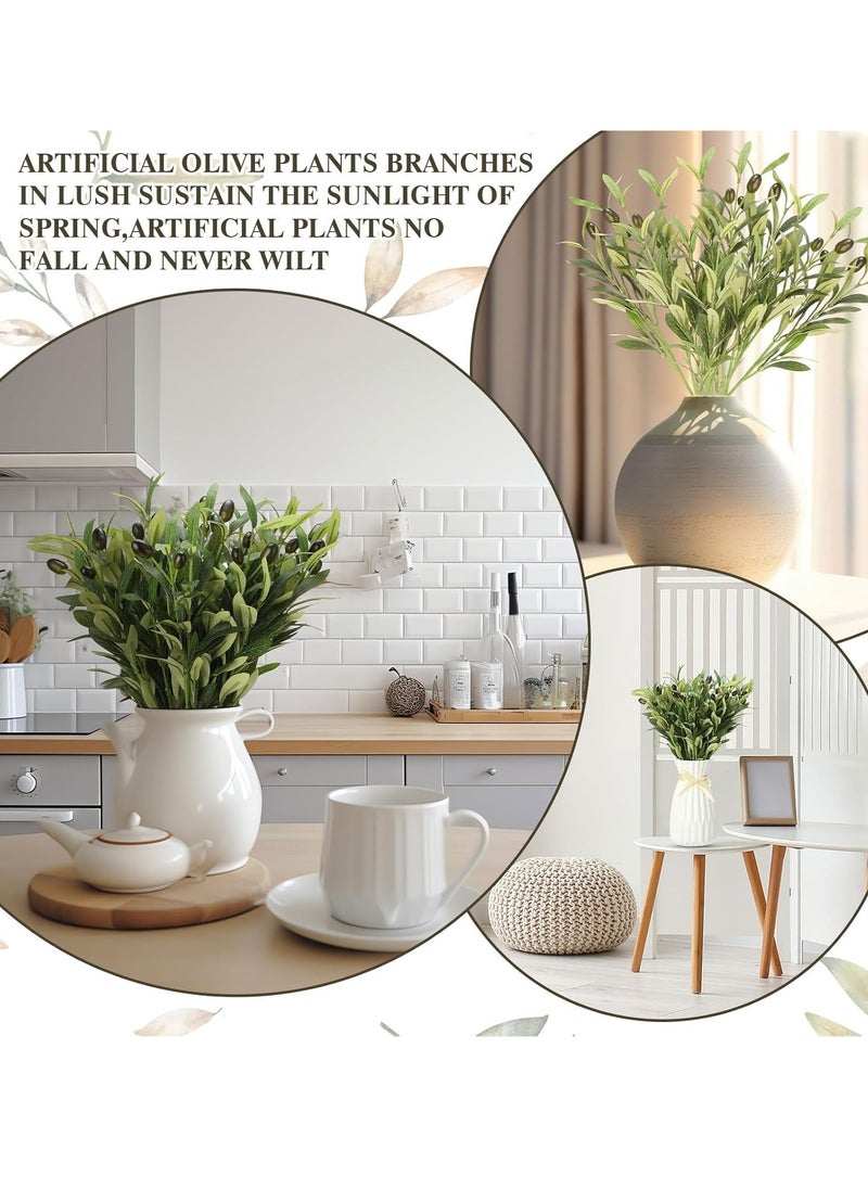 Generic 6pcs 18in  Artificial Olive Branch, Indoor Outdoor Home Office Garden Modern Decoration Housewarming Gift Perfect Potted Simulation Plants  - Image 3