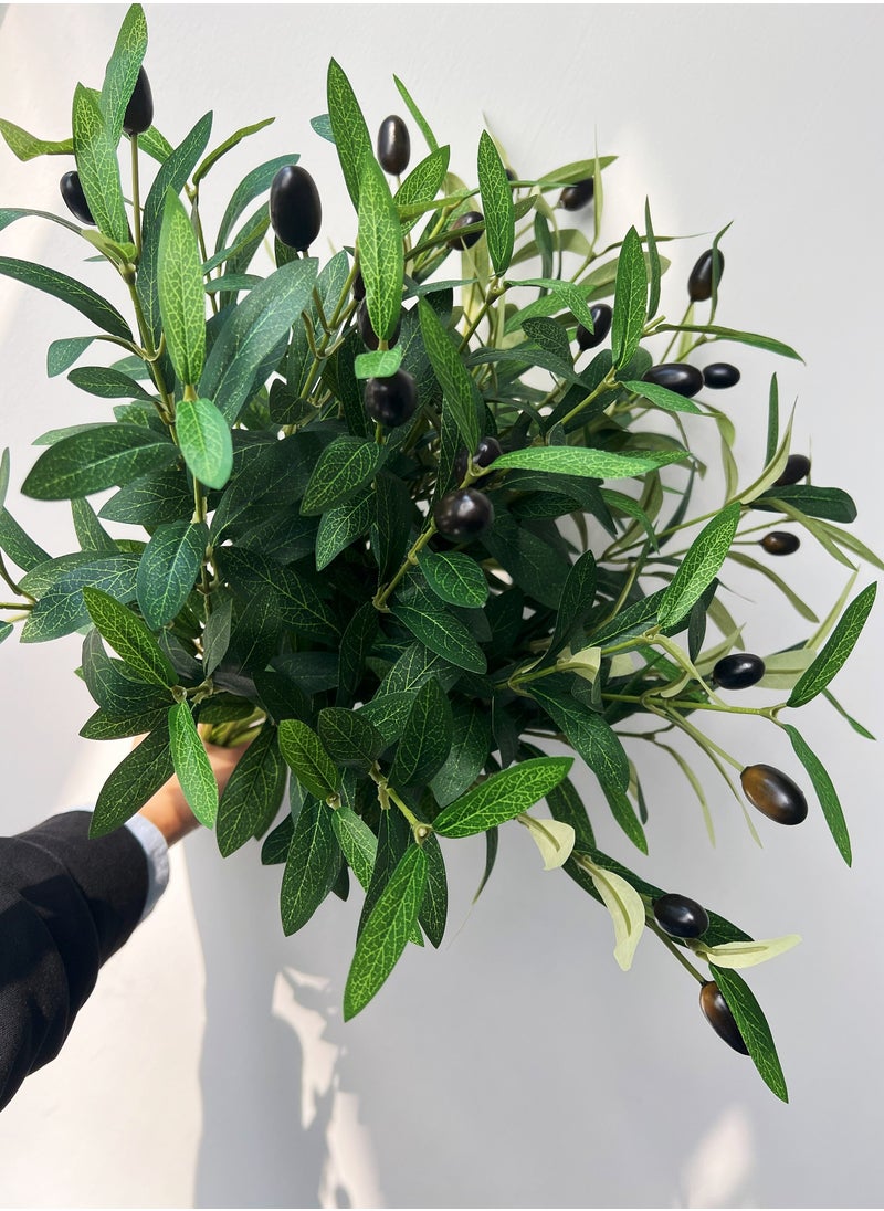 Generic 6pcs 18in  Artificial Olive Branch, Indoor Outdoor Home Office Garden Modern Decoration Housewarming Gift Perfect Potted Simulation Plants  - Image 5