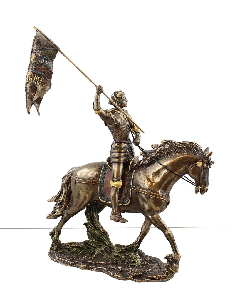 WU Joan of Arc on Horse Statue, Bronze, Leaders, Medieval, Collectible, Decoration - Image 3