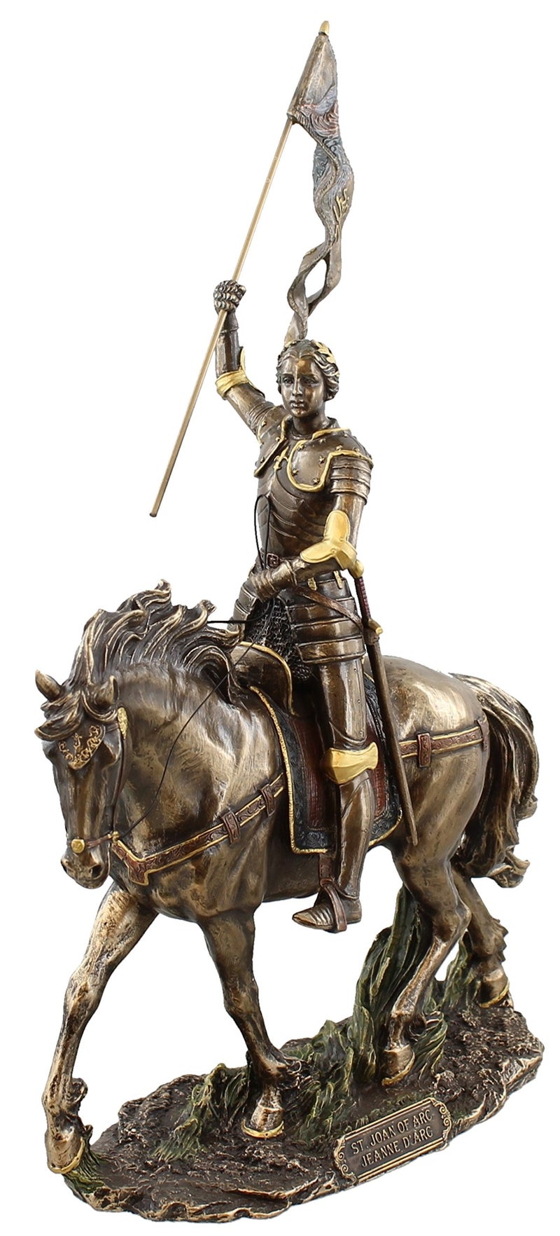 WU Joan of Arc on Horse Statue, Bronze, Leaders, Medieval, Collectible, Decoration - Image 2