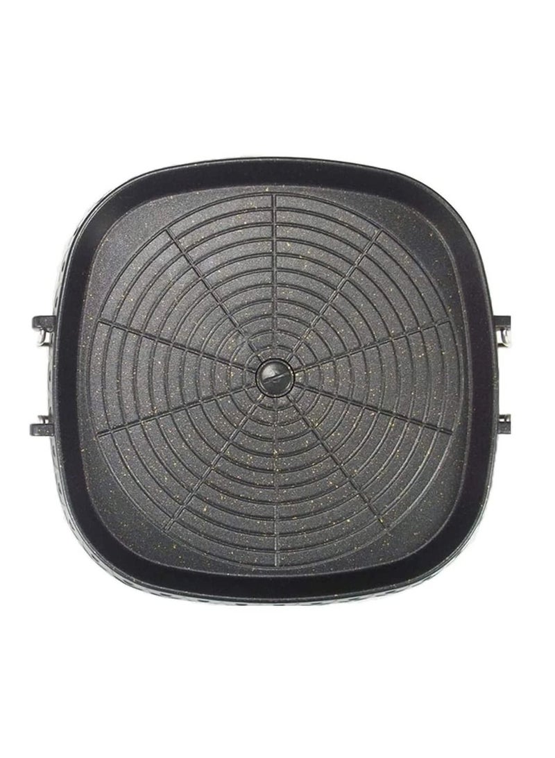 ميكسد صينية شواء للشواء، صينية شواء ألومنيوم مستديرة غير لاصقة من الألومنيوم غير لاصقة للشواء الكوري للشواء في الهواء الطلق، صينية شواء كورية للشواء في الهواء الطلق، ميفان سطح مطلي غير لاصق للشواء في الأماكن المغلقة - Image 1