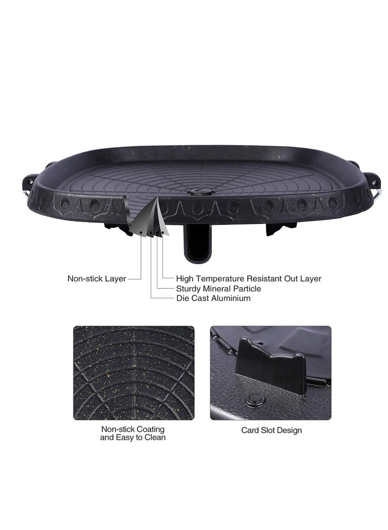 ميكسد صينية شواء للشواء، صينية شواء ألومنيوم مستديرة غير لاصقة من الألومنيوم غير لاصقة للشواء الكوري للشواء في الهواء الطلق، صينية شواء كورية للشواء في الهواء الطلق، ميفان سطح مطلي غير لاصق للشواء في الأماكن المغلقة - Image 4