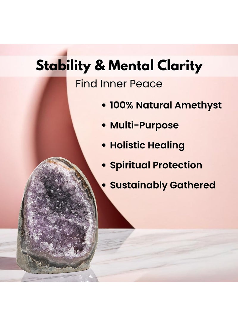 Plus Value Plus Value Natural Amethyst Rock Cluster Clears Geopathic Stress Helps Improve Student Academic Performance Results Home Office Desk Decor Positivity Kids Bedroom Rakshabandhan Gifting 316grams  - Image 3