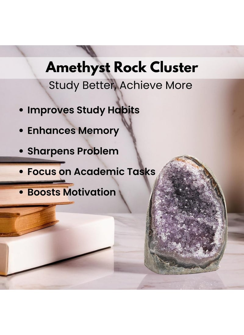 Plus Value Plus Value Natural Amethyst Rock Cluster Clears Geopathic Stress Helps Improve Student Academic Performance Results Home Office Desk Decor Positivity Kids Bedroom Rakshabandhan Gifting 316grams  - Image 4