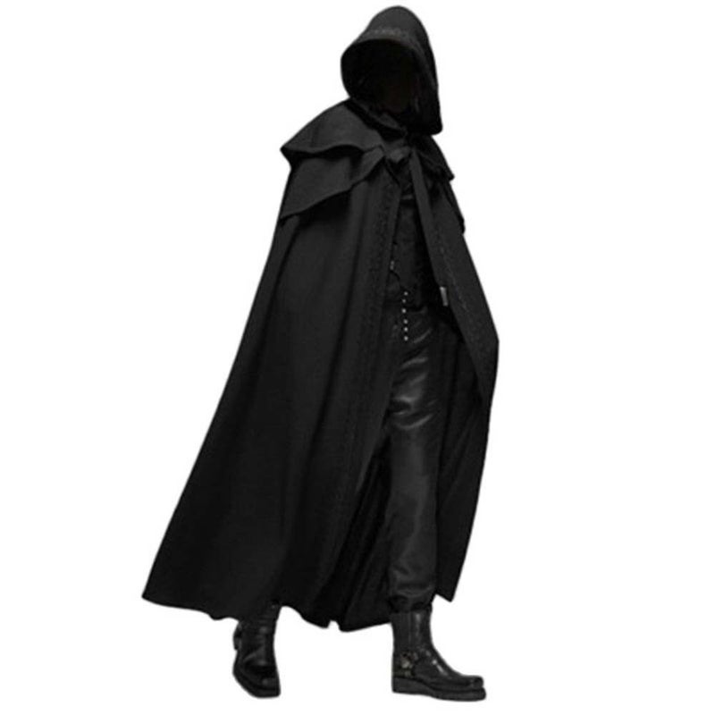 Medieval Gothic Long Cloak for Men and Women - Unisex Party Cape in 4 Colors, Sizes S-XXXL