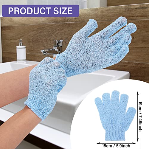 Sibba 3 Pair Bath Gloves for Shower Natural Loofah Exfoliating Wash Gloves for Body and Face, Dead Skin Remover, Double Sided Microfibre Shower Body Gloves for Adults and Kids - Image 2