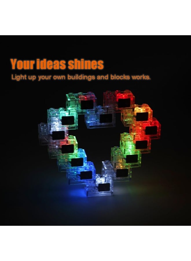 BRIXSPARK BRIXSPARK LED Light Up Kit, 14pcs Classic Transparent  2x3 Building Blocks Toys, Compatible with All Major Brands  - Image 4
