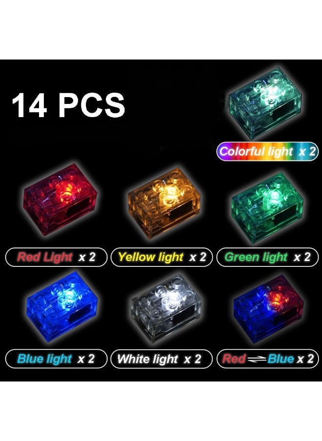BRIXSPARK BRIXSPARK LED Light Up Kit, 14pcs Classic Transparent  2x3 Building Blocks Toys, Compatible with All Major Brands  - Image 2