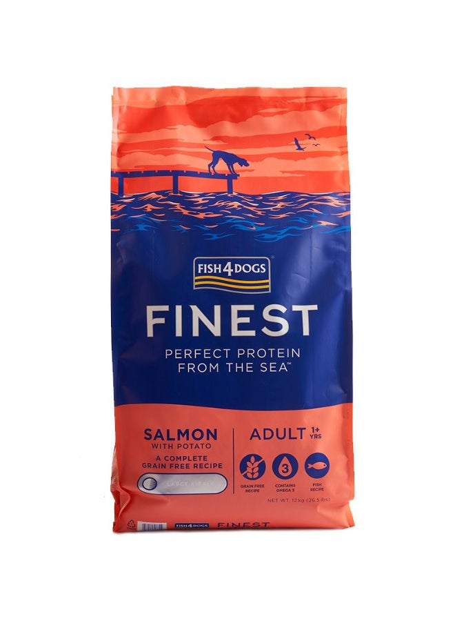 (فيش٤دوجس) طعام الكلاب الجاف Fish4Dogs Finest Salmon Large Kibble للبالغين 12 كجم - Image 1