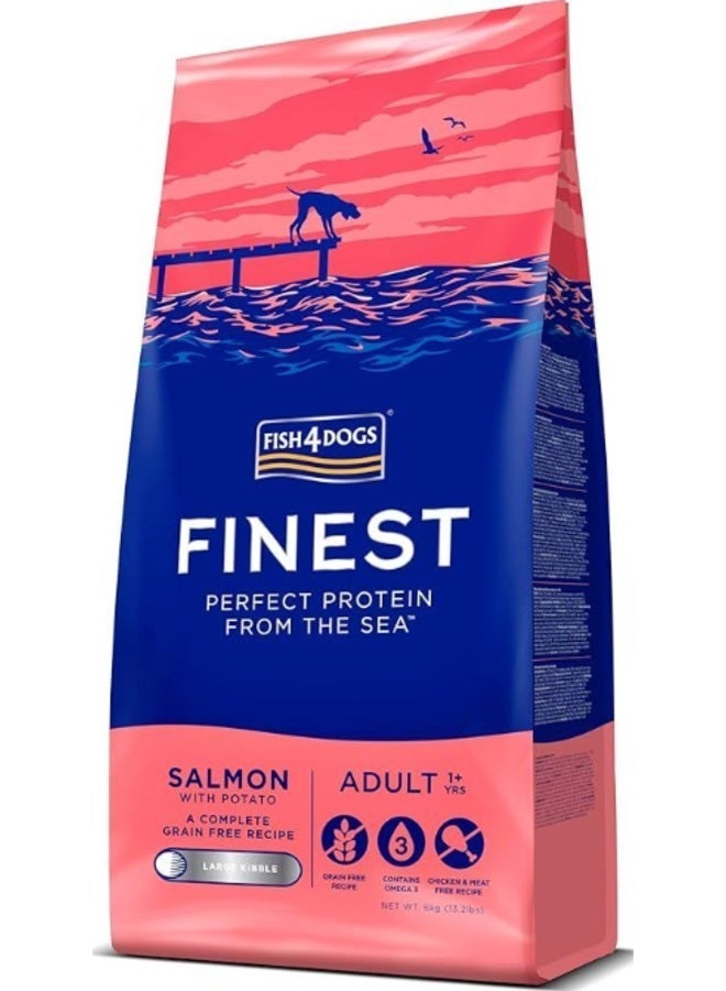 Fish4Dogs Finest Salmon Large Kibble Adult Dry Dog Food 12kg - Image 1