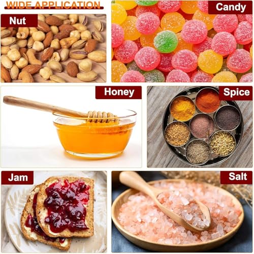 MACHAK Hexagon Glass Jar Glass Container For Storage Set of 8 With Rust Proof Air Tight Lid, 260ml - Image 4