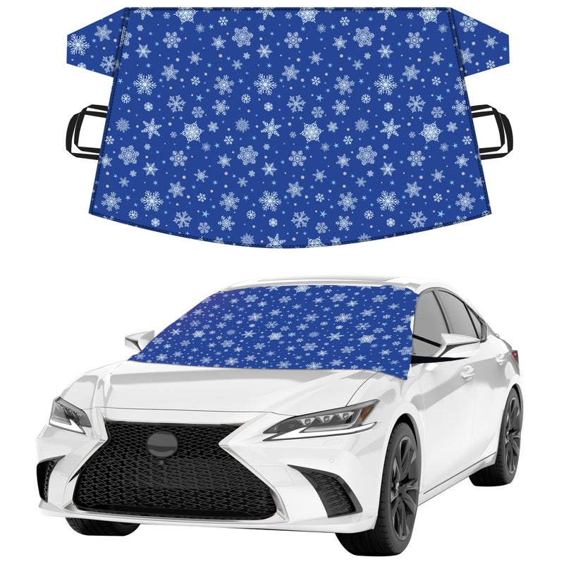 EcoNour Car Windshield Cover for Ice and Snow  Windshield Cover 600D Polyester Car Snow Cover Water Heat  SagProof Car Windshield Snow Cover Winter Windshield Covers Standard 69x42